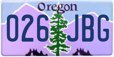 OR license plate 026JBG