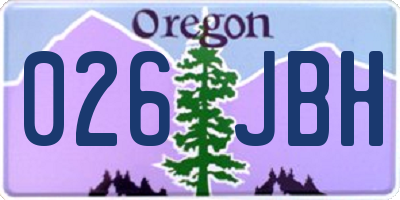 OR license plate 026JBH
