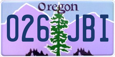 OR license plate 026JBI