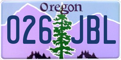 OR license plate 026JBL