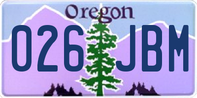 OR license plate 026JBM