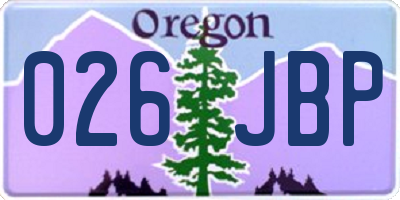 OR license plate 026JBP