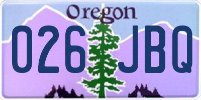 OR license plate 026JBQ