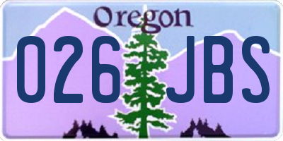 OR license plate 026JBS