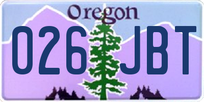 OR license plate 026JBT