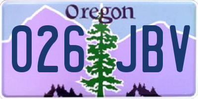 OR license plate 026JBV