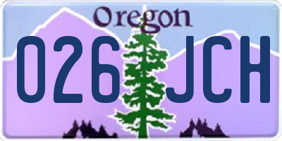 OR license plate 026JCH