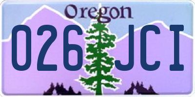 OR license plate 026JCI