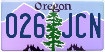 OR license plate 026JCN