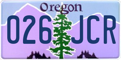OR license plate 026JCR