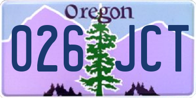 OR license plate 026JCT