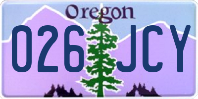 OR license plate 026JCY