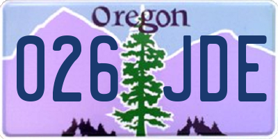 OR license plate 026JDE