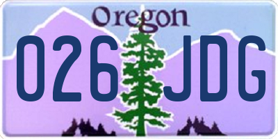 OR license plate 026JDG