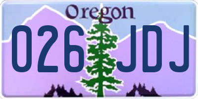 OR license plate 026JDJ