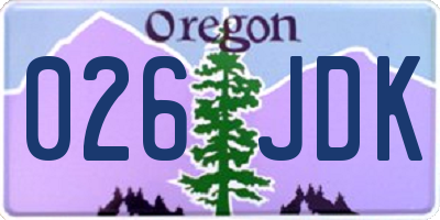 OR license plate 026JDK