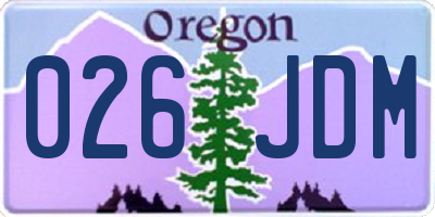 OR license plate 026JDM