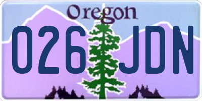 OR license plate 026JDN