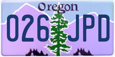 OR license plate 026JPD