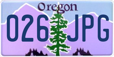 OR license plate 026JPG