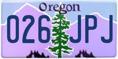 OR license plate 026JPJ