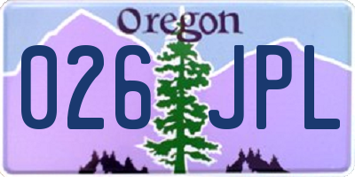 OR license plate 026JPL
