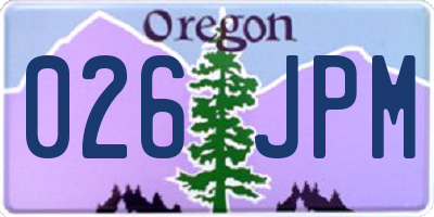 OR license plate 026JPM