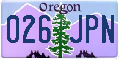 OR license plate 026JPN