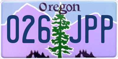 OR license plate 026JPP