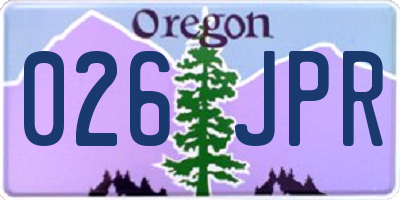 OR license plate 026JPR