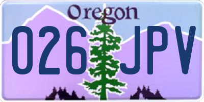 OR license plate 026JPV