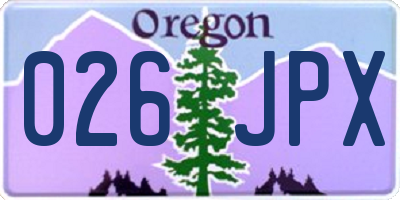 OR license plate 026JPX