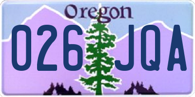 OR license plate 026JQA