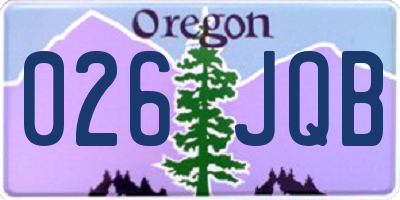OR license plate 026JQB