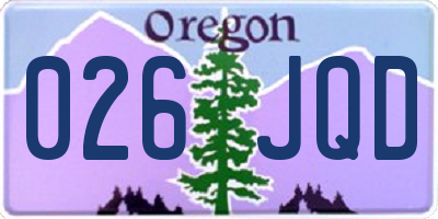 OR license plate 026JQD