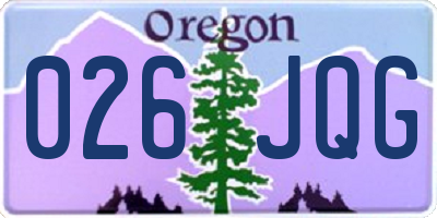 OR license plate 026JQG