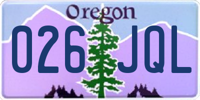 OR license plate 026JQL