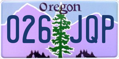 OR license plate 026JQP