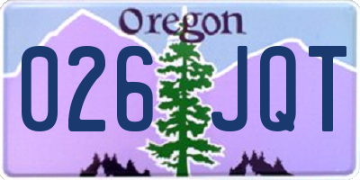 OR license plate 026JQT