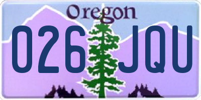 OR license plate 026JQU