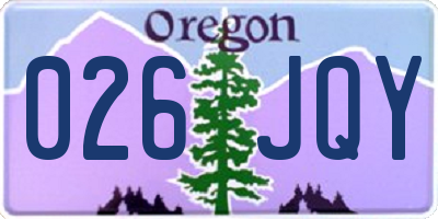 OR license plate 026JQY