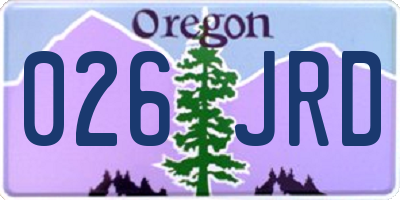 OR license plate 026JRD