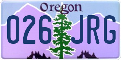 OR license plate 026JRG