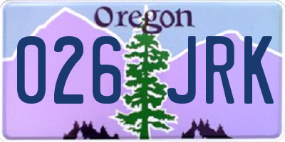 OR license plate 026JRK