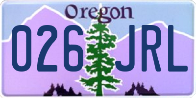 OR license plate 026JRL