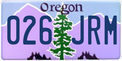 OR license plate 026JRM