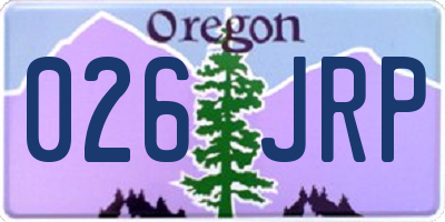 OR license plate 026JRP