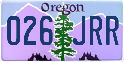 OR license plate 026JRR