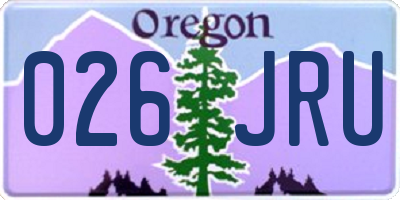 OR license plate 026JRU