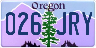 OR license plate 026JRY